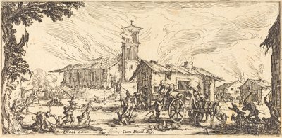 蹂躏和烧毁一个村庄，约1633年。 作者 雅克·卡洛