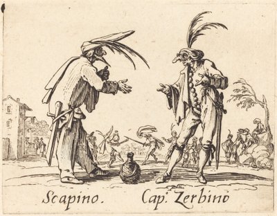 Scapino和Cap.泽比诺，约1622年。 作者 雅克·卡洛