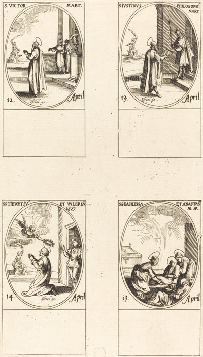 St.Tiburtius and Valerianus; Sts Tiburtius and Valerianus; Sts.巴西利萨和阿纳斯塔西娅 作者 雅克·卡洛
