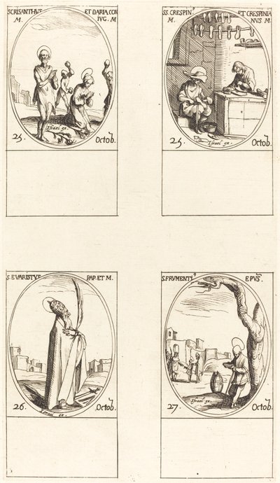 Sts. Chrysanthus & Daria; Sts. Crispin & Crispinian; St. Evaristus; St. 作者 雅克·卡洛