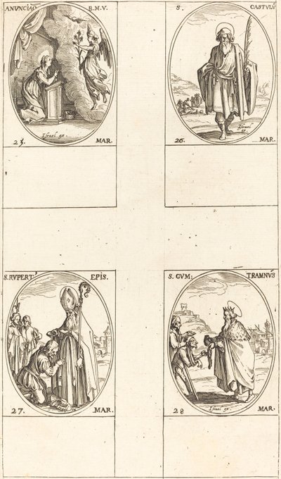 Annunciation, St. Castulus, St. Rupert, St. Gontran. 作者 雅克·卡洛