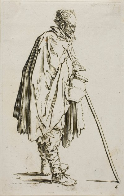 乞丐与暖脚炉》，《乞丐》第六幅 作者 Jacques Callot