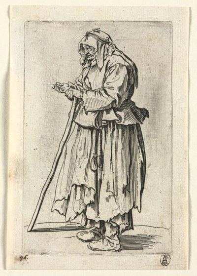 乞丐来接受施舍的女乞丐 作者 Jacques Callot