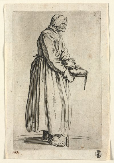 乞eg：乞Woman妇女与她的施舍碗，c。 1623。 作者 雅克·卡洛