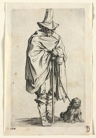 乞丐盲人与狗 作者 Jacques Callot