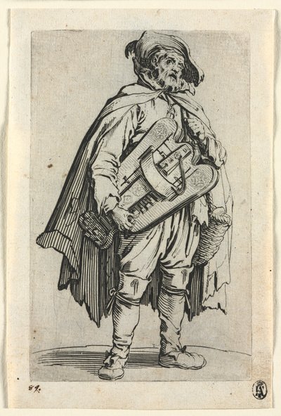 乞eg：Hurdy-Gurdy播放器，c。 1623。 作者 雅克·卡洛