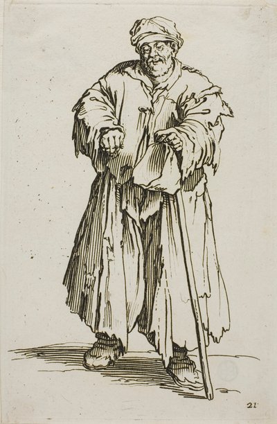 眼睛下垂的肥胖乞丐》，《乞丐》第 21 版 作者 Jacques Callot