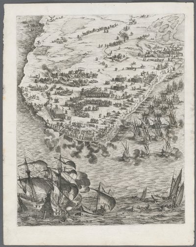 拉罗谢尔围困：第10板，1628年至1630年。 作者 雅克·卡洛