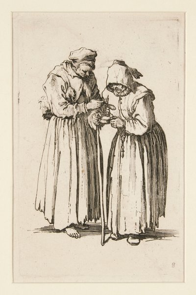 两个女乞丐，选自《乞丐》（Les deux mendiantes） 作者 雅克·卡洛