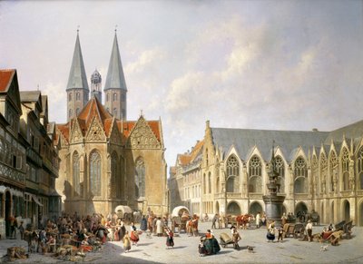 旧城集市广场，不伦瑞克，1890年 作者 雅克·卡巴恩（Jacques Carabain）