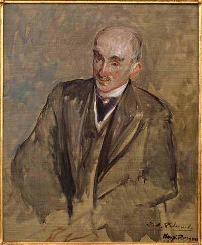 研究亨利·柏格森 (Henri Bergson) (1859-1941) 的肖像。 雅克·埃米尔 (Jacques-Emile) Blanche (1861-1942) 作画，布面油画 作者 雅克·埃米尔·布兰奇