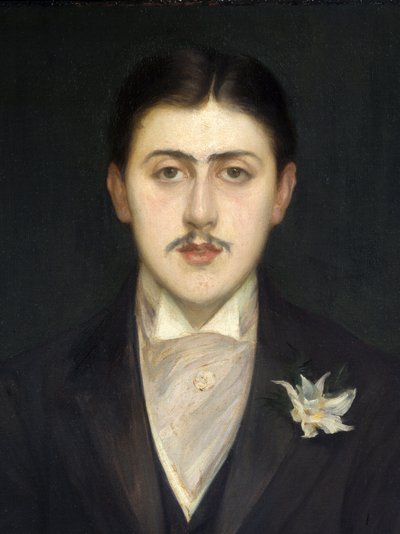法国作家马塞尔·普鲁斯特 (1871-1922) 肖像的细节。 Jacques Emile (Jacques-Emile) Blanche (1861-1942) 作画，油画 作者 雅克·埃米尔·布兰奇
