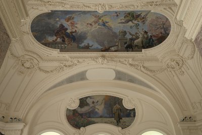 Décoration du pavillon Nord du Petit Palais - Le triomphe de Paris (ceiling) - Paris, capitale intellectuelle (Demi-coupole), 1913 年至 1919 年（油画） 作者 雅克·费尔南德·洪伯特