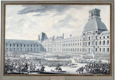 拿破仑·波拿巴 (1769-1821) 在杜乐丽宫的剧团剧团 Jacques Swebach dit Fontaine (1769-1823) 19 世纪巴黎，卡纳瓦莱博物馆 作者 雅克·弗朗索瓦·约瑟夫·斯韦巴赫
