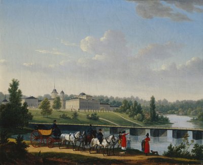 步行。佩赫拉-雅科夫列夫斯科耶Golitsyns庄园，1820年 作者 雅克·弗朗索瓦·约瑟夫·斯韦巴赫