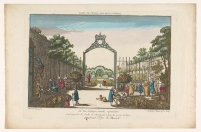 巴黎三月花园（Gezicht op de Jardin des Marchands te Parijs
巴黎一个城门的花园（标题见实物） 作者 无名氏