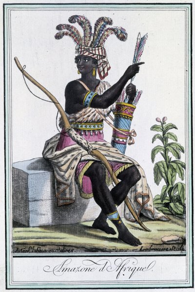 亚马逊非洲--载于《旅行百科全书》，Grasset St Sauveur，1796年编辑。 作者 雅克·格拉塞德·圣索维尔