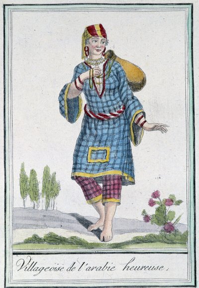 快乐的阿拉伯村--载于《旅行百科全书》，Grasset St Sauveur著，1796年编辑。 作者 雅克·格拉塞德·圣索维尔