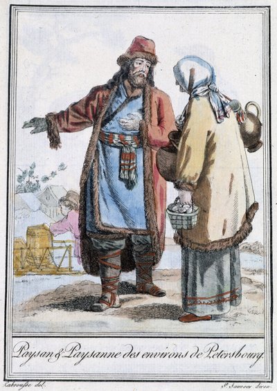 彼得堡的农民和农民 - Grasset St Sauveur 编着的“旅行百科全书”。 1796 作者 雅克·格拉塞德·圣索维尔