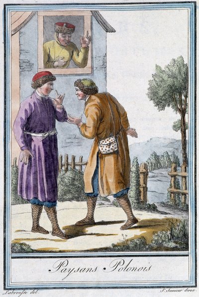 波兰农民--载于《旅行百科全书》，Grasset St Sauveur，1796年编辑。 作者 雅克·格拉塞德·圣索维尔