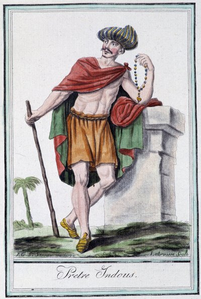 印度教牧师--载于Grasset Saint Sauveur的 "Encyclopédie des voyages"，巴黎1796年版。 作者 雅克·格拉塞德·圣索维尔