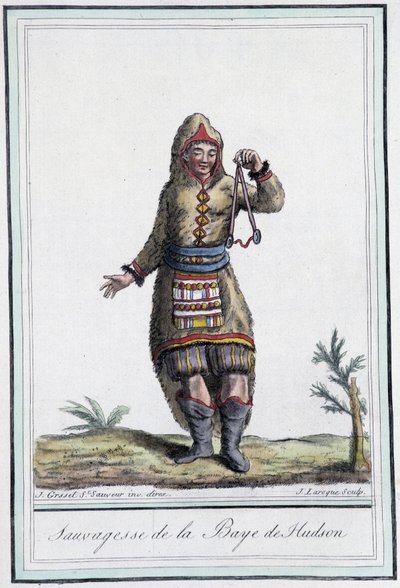哈德逊湾（加拿大）的Sauvagesse--载于Grasset St Sauveur的《旅行百科全书》，1796年编辑。 作者 雅克·格拉塞德·圣索维尔