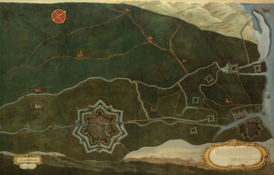 达姆和斯路易附近的西班牙边境要塞地图（布面油画） 作者 雅克·洛贝莱希特