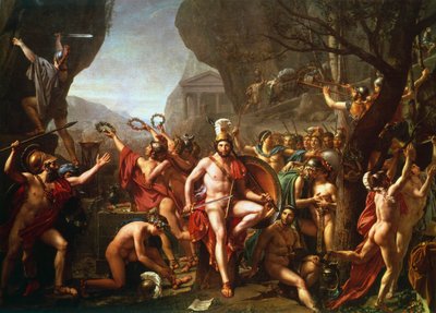 Leonidas在Thermopylae》，公元前5世纪，约1814年 作者 雅克·路易·大卫