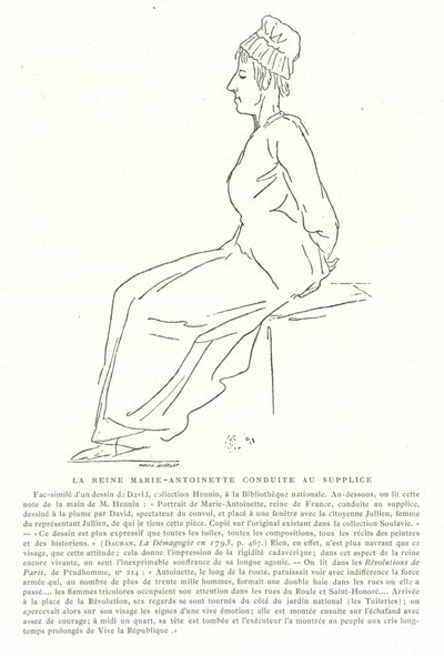 玛丽·安托瓦内特在执行途中，1793年10月16日 作者 雅克·路易·大卫