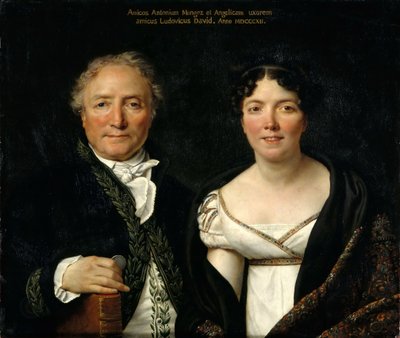 安托万和安热莉克-蒙热兹的肖像，1812年。 作者 Jacques Louis David