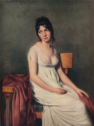 白色的年轻女子的画像，1798年 作者 雅克·路易·大卫