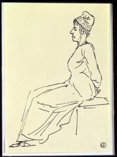 女王玛丽·安托瓦内特（1755-93）在前往执行途中，1793年 作者 雅克·路易·大卫