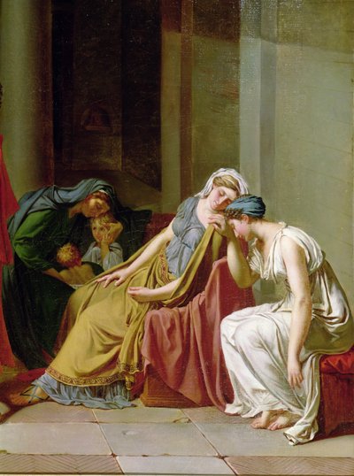 Horatii的誓言详细介绍了一组右边的女性，c.1783油画布 作者 雅克·路易·大卫