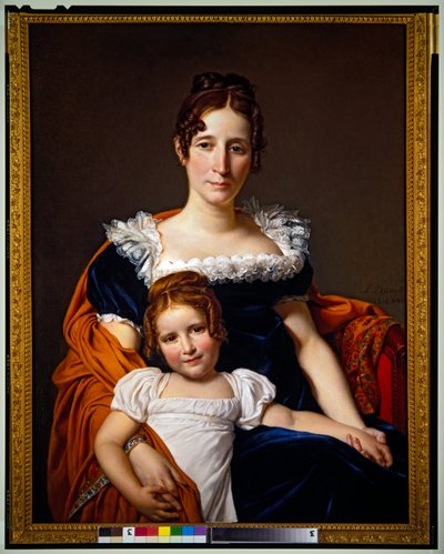 维兰十二子爵夫人及其女儿 作者 Jacques Louis David