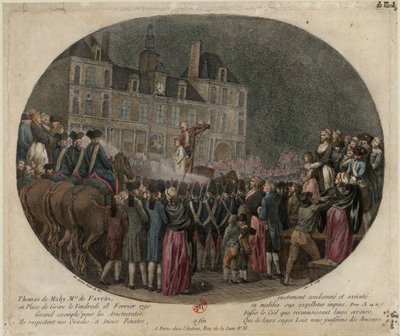 法夫拉斯侯爵托马斯-德-马赫1744-1790的处决，1790年2月18日，1790。 作者 Jacques Philippe Caresme
