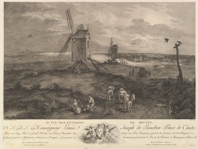 布鲁日周围环境的第二景象IIe。Vue des environs de Bruges. 作者 雅克·菲利普·勒巴斯