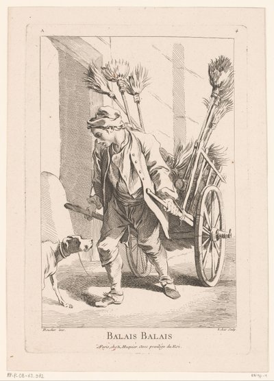 拿着扫帚的街头小贩
Balais Balais（物品上的标题）
巴黎的克里斯（系列名称）
巴黎的街头小贩（系列标题） 作者 弗朗索瓦·布歇
