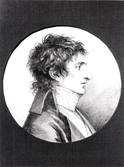 Lucien Bonaparte（1775-1840）c.1800（牛皮纸上的黑色石头）的肖像 作者 雅克·雷图（Jacques Reattu）