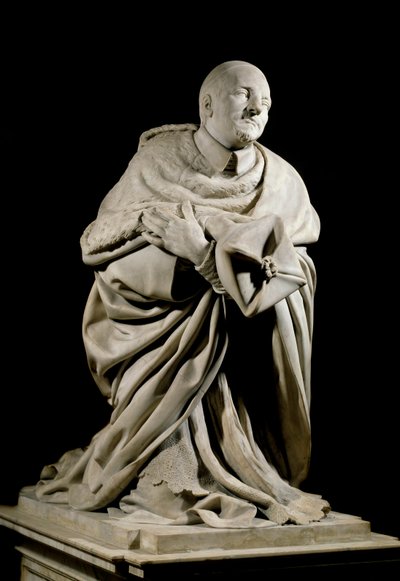 向 Seculiere Congregation of the Oratory 红衣主教皮埃尔·德·贝鲁勒 (1575-1629) 创始人致敬的纪念碑。 Jacques Sarazin（1592-1660）和 Charles Lestocard（17 世纪）的大理石雕塑。 Sun 2,1 m 巴黎，卢浮宫 作者 雅克·萨拉津（Jacques Sarazin）
