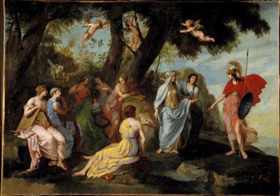 雅克·斯特拉 (Jacques Stella) (1596-1657) 1640 年创作的缪斯中的米勒夫 (Minerve)。 1,16x1,62 m 作者 雅克·斯特拉（Jacques Stella）