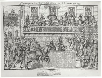 亨利二世于1559年6月30日收到致命伤的比赛 作者 雅克·托托雷尔