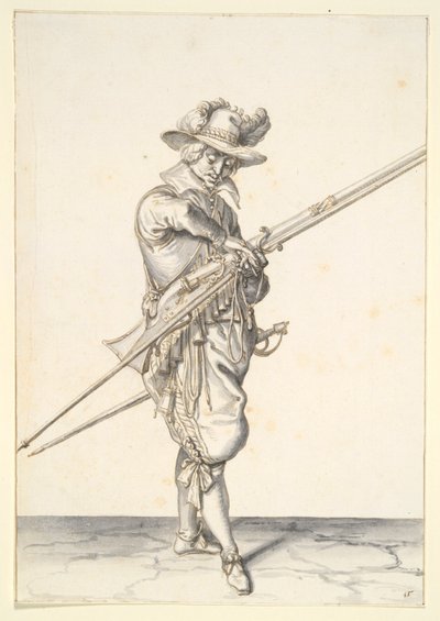 准备发射火枪的士兵 作者 Jacques de Gheyn II