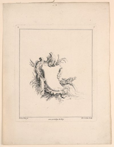 徽章，选自 "Recueil Nouveau de Differens Cartouche 作者 雅克·德·拉约