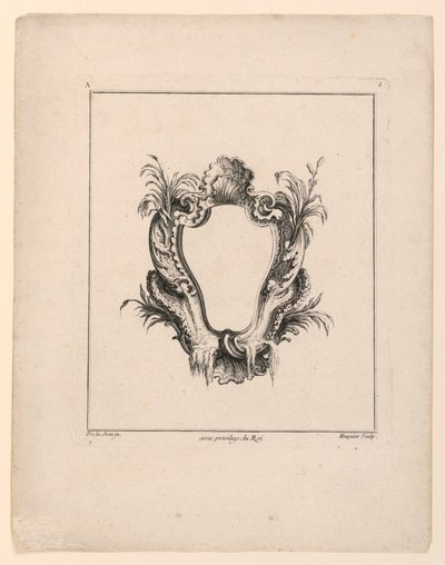 徽章，选自 "Recueil Nouveau de Differens Cartouche 作者 雅克·德·拉约
