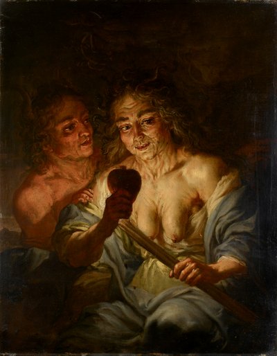 捧着心的老妇人：《嫉妒》，约1642年 作者 雅克·德·安热