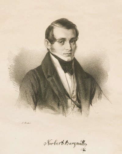 作曲家的肖像诺伯特·伯格穆勒1810-1836，1836年 作者 Jakob Becker