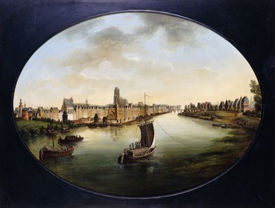 法兰克福景观； 1810-18年的法兰克福视图 作者 雅各布·迪兹勒