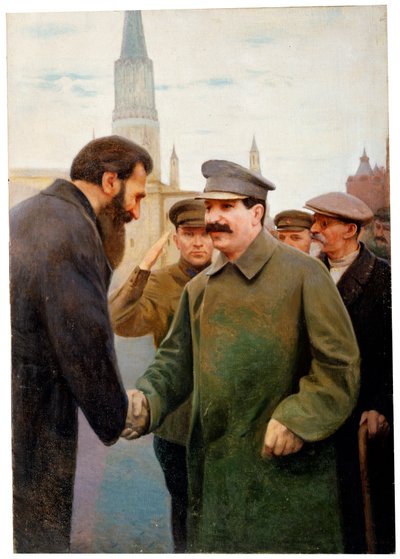 约瑟夫·斯大林和地球物理学家Otto Y Schmidt，1930年代 作者 雅科夫·卡里尼琴科（Jakov Kalinichenko）
