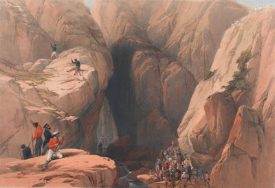 从帕鲁什进入科雅克山口，约1839年（石版画，着色）。 作者 詹姆斯（后）阿特金森