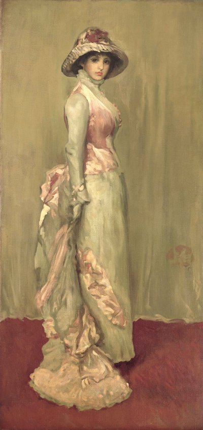 粉色与灰色的和谐：Lady Meux 作者 James Abbott McNeill (attr.to) 惠斯勒